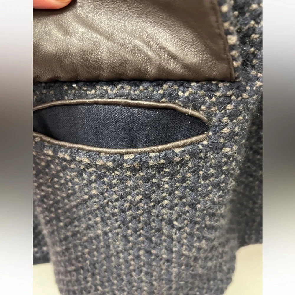 Loro Piana textured knit cashmere leather military jacket blazer cardigan - Picture 8 of 15